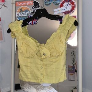Princess Polly yellow crop top